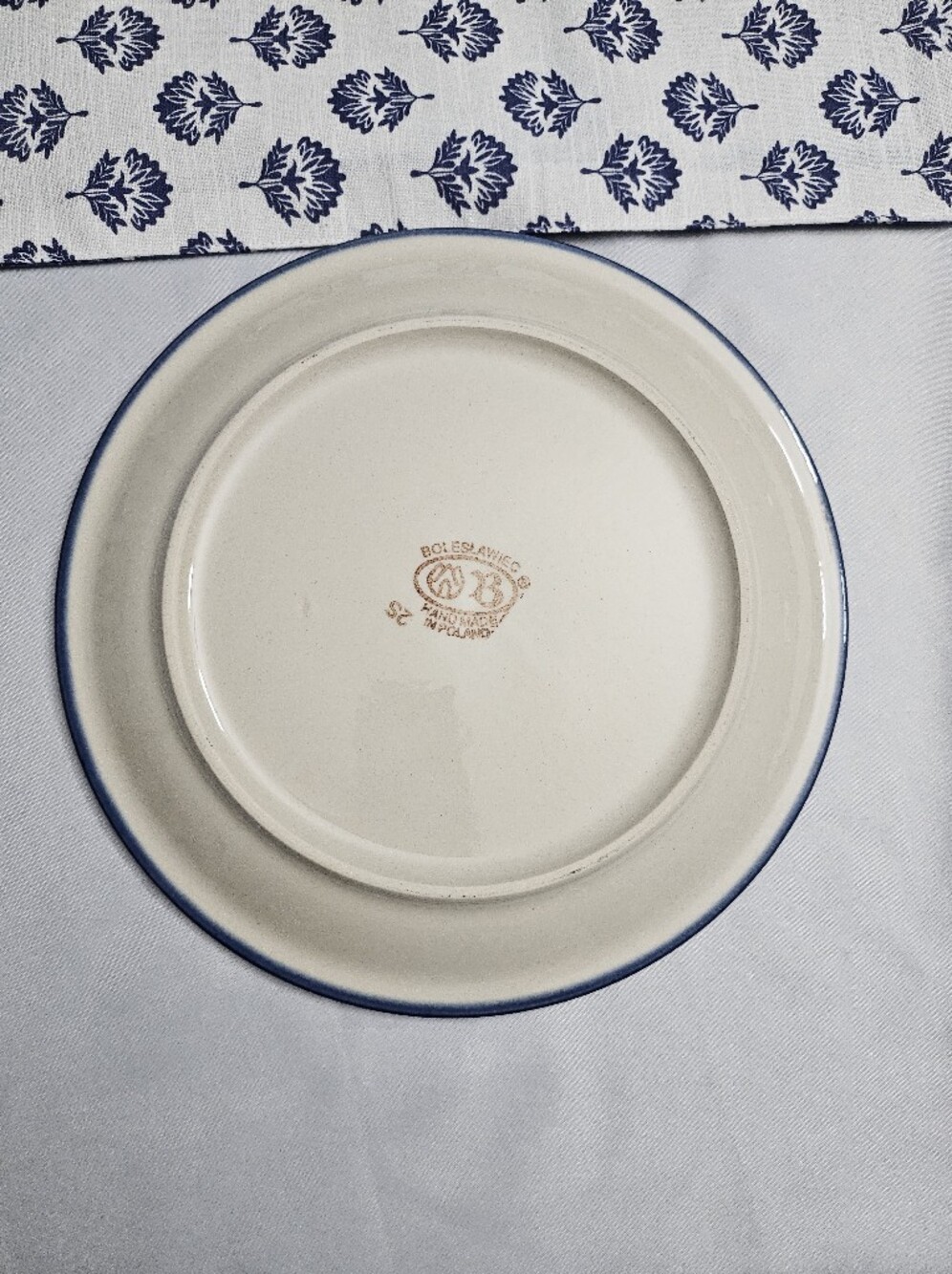 Boleslawiec Polish Pottery Dinner Plate 10.75" Cobalt Swirl Pattern Hand Painted - Picture 4 of 4